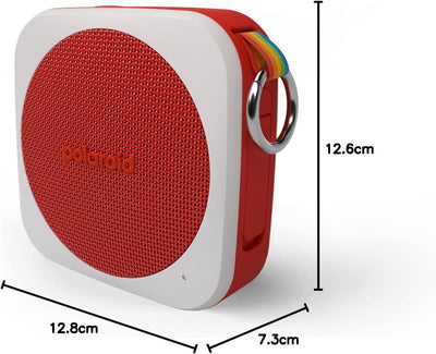 Polaroid P1 Music Player (Red) - Super Portable Wireless Bluetooth Speaker Rechargeable with IPX5 Wa