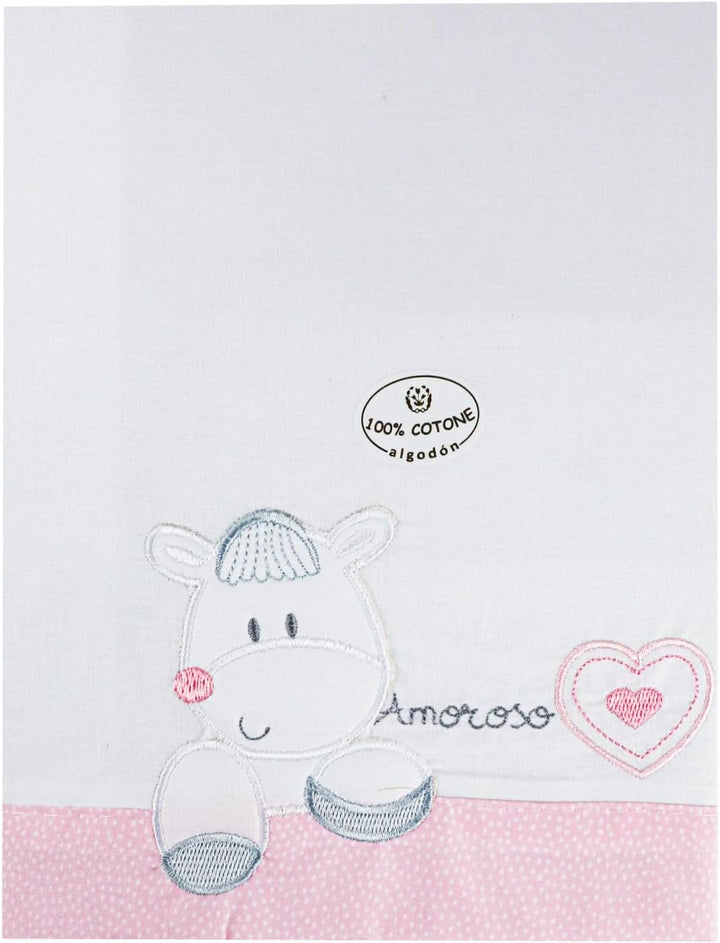various - Bettwäsche-Set für Kinderbett, 60 x 120 cm, für Frühjahr und Herbst, aus 100 % Baumwolle,