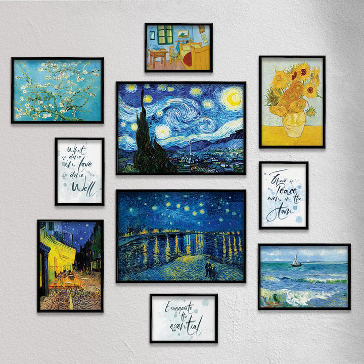 Giallobus - Set 10 Wandpostern - Vincent Van Gogh - Sammlung 1 - Beschichtetes Papier - OHNE Rahmen