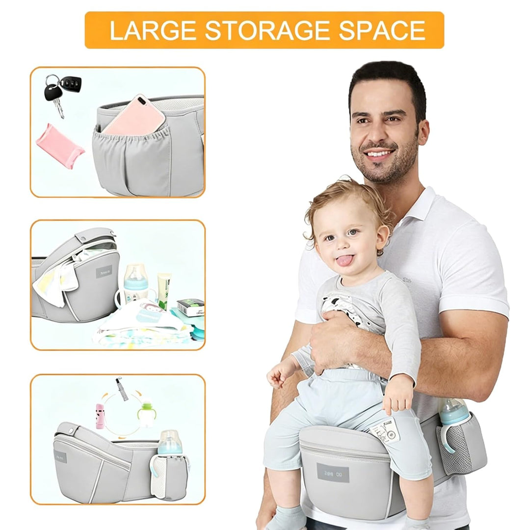 Azeekoom Babytrage Ergonomischemit Hüftsitz, Baumwolle Kindertrage Dorsal und Ventral, Leicht Atmung