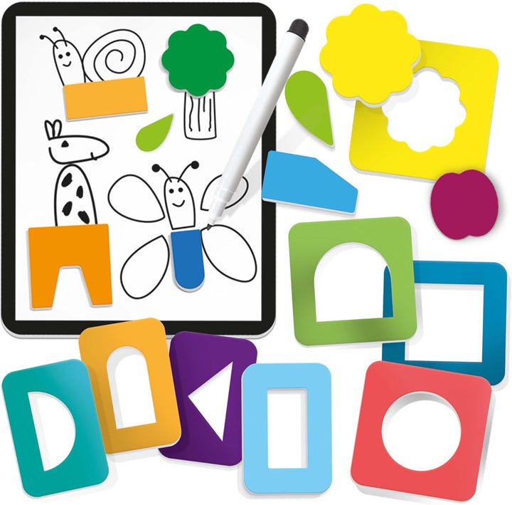 Headu MU29396 Montessori Schablone Lernspiel, Mehrfarbig, S