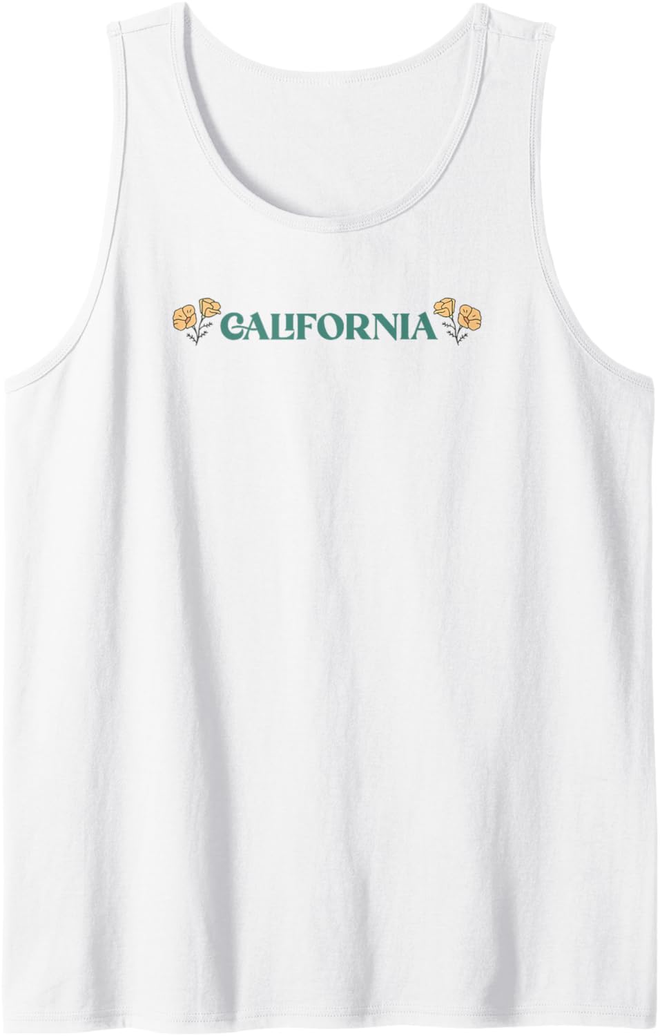 Trendy California Landmarks Icon Map & Text Front & Back Tank Top
