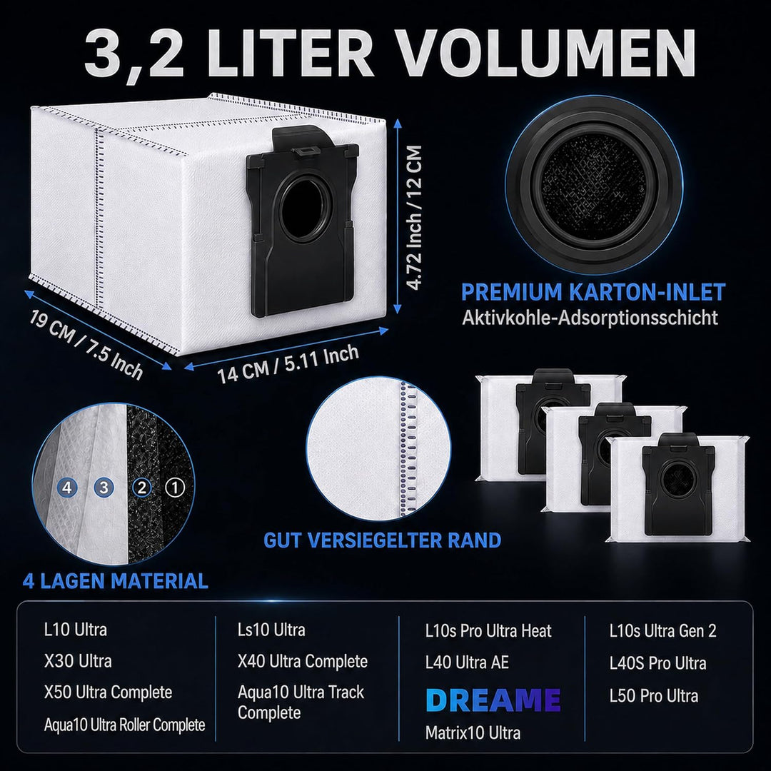 Bluearks 14 Stück Kompatibel mit Dreame D10 Plus Gen 2/L10s Ultra Gen 2/L40 Ultra /X40 Ultra Staubsa