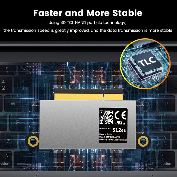 INDMEM NVMe PCIe SSD 512GB Compatible for MacBook Pro 2016 and 2017 13 inch A1708(EMC 3164/2978) Non