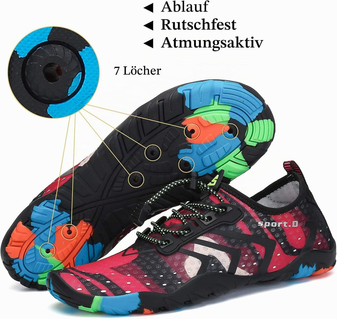 SAGUARO Badeschuhe für Herren Damen - 7/9 Drainagelöcher Schnelltrocknende rutschfest, Gr 35-48 37 E