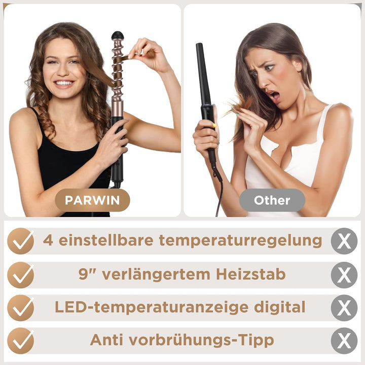 Lockenstab 5 in 1 PARWIN PRO BEAUTY Multifunktions Austauschbare Lockenstab Grosse und Kleine Kit mi