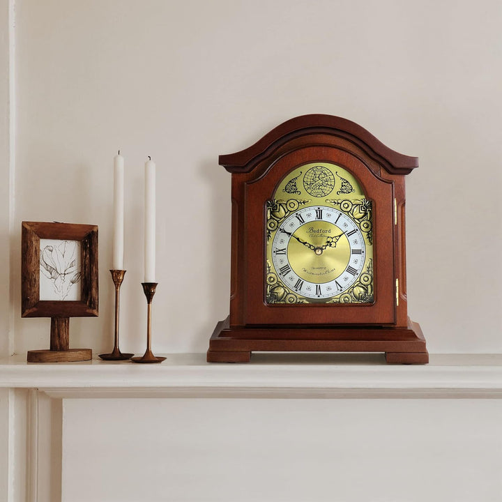 Bedford Clock Collection Redwood Kaminuhr mit Glockenspiel