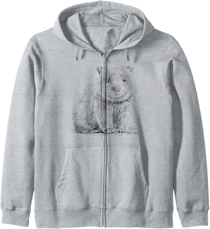 Wombat Bleistift Zeichnung Kapuzenjacke