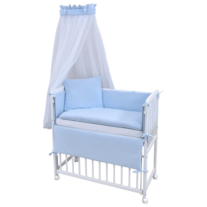 Generisch Baby Delux Beistellbett Babybett Stubenwagen weiss 90x40 mobil mit Rädern inkl. Matratze u