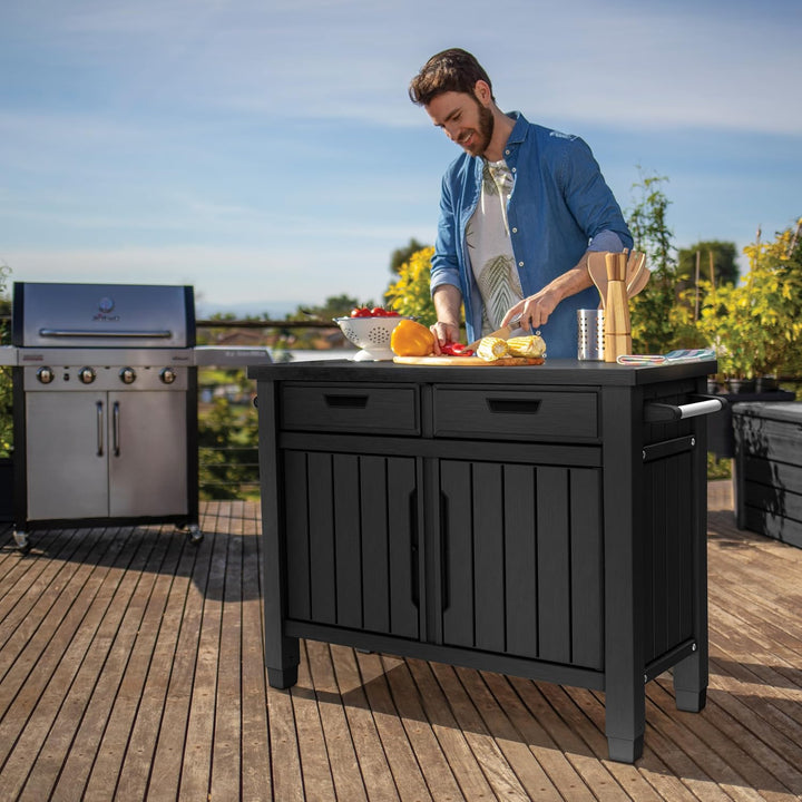 Keter Barbecue Unity XL, ideal als Halterung für die Zubereitung des Grills, 134 x 51,7 x 90 cm, Gra