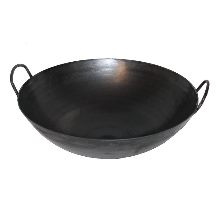 AAF Nommel ® Wok ca. 40 cm Ø mit 2 Griffen/Henkeln und rundem Boden für Gas, Gastronomie, Wokpfanne