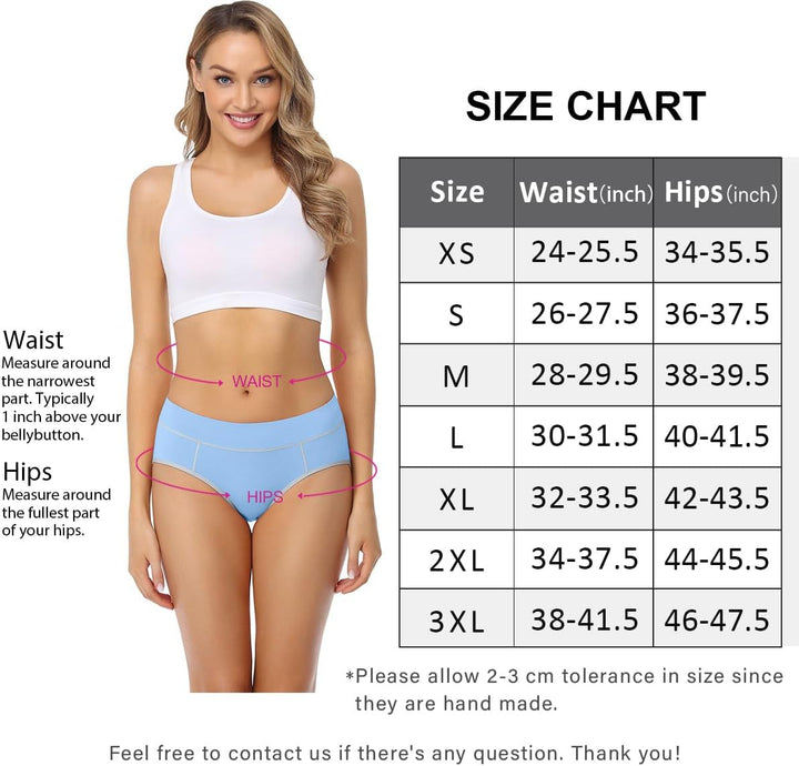 wirarpa Unterhosen Damen Midi Taille Slip Baumwolle Bequeme Unterwäsche Mehrpack S Mul02-5er Pack, S