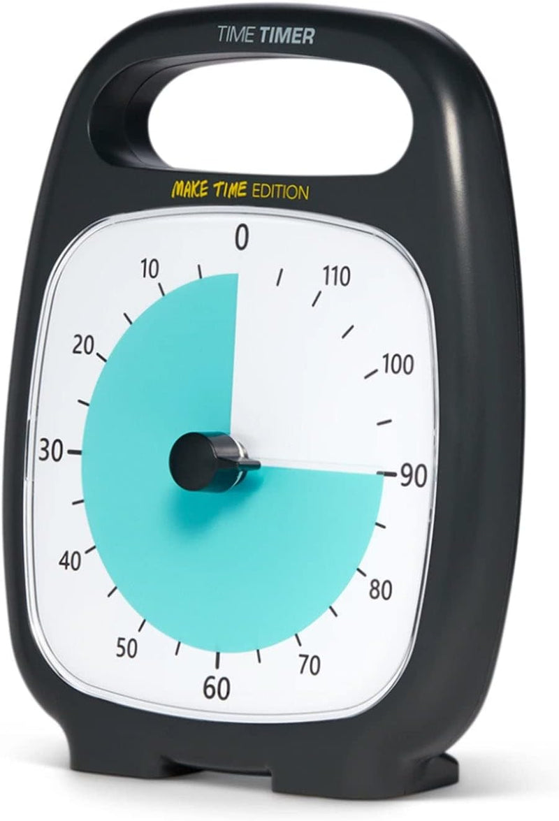Time Timer Plus 120 Minuten visueller Countdown-Uhr Make Time Edition mit Notizblock – für Kinder im