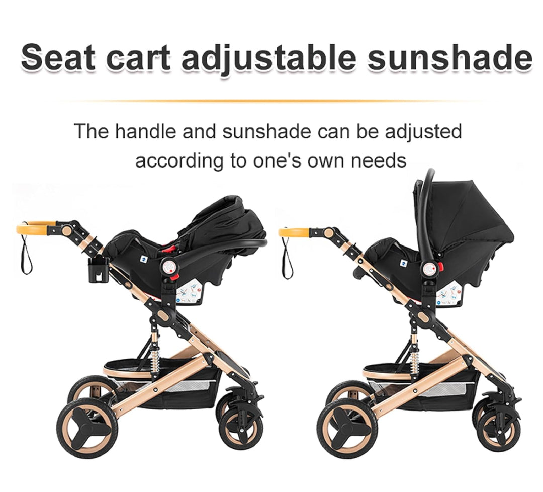 GLOKID Kinderwagen 3 in 1,Reisesysteme, Buggy mit Umkehrbarem Zwei-Wege-Schub,Babywanne Buggy&Sports