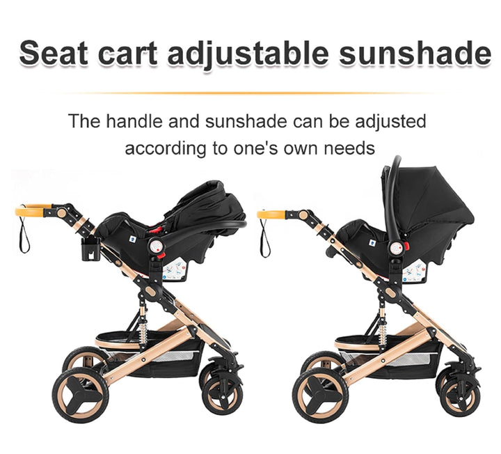 GLOKID Kinderwagen 3 in 1,Reisesysteme, Buggy mit Umkehrbarem Zwei-Wege-Schub,Babywanne Buggy&Sports