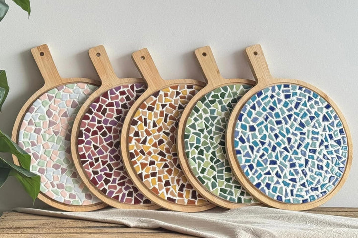 Little Creations mosaik Servierbrett Rund | DIY Bastelset Erwachsene | Gestalte deine eigene Servier