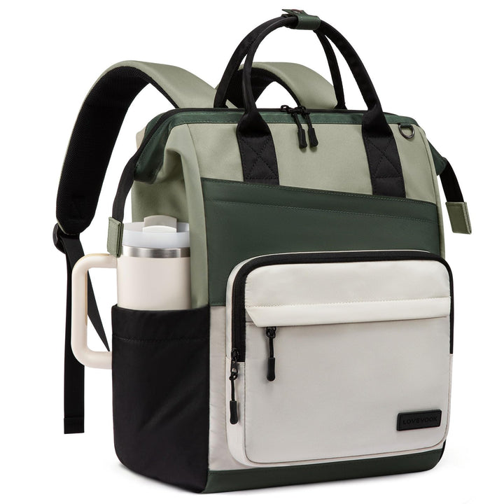 LOVEVOOK Rucksack Damen, 17,3 Zoll Laptop Schulrucksack Teenager Mit Grossem Fach für Trinkflasche,T