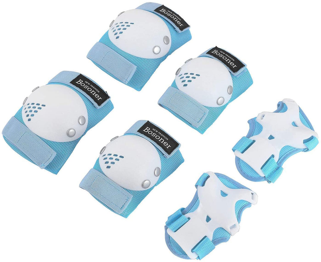 BOSONER Knieschoner Kinder Schoner Inliner Protektoren 6er Set Schützer Inliner Inline Skates Knie U