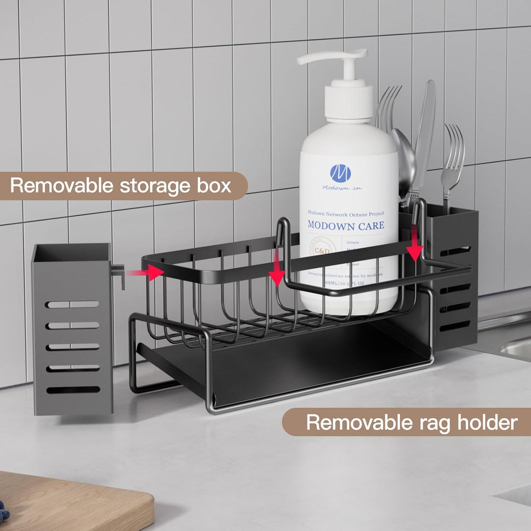 Bellovero Spülbecken Organizer, Edelstahl Küchen Organizer mit Selbstentleerender Ablaufwanne, mit H