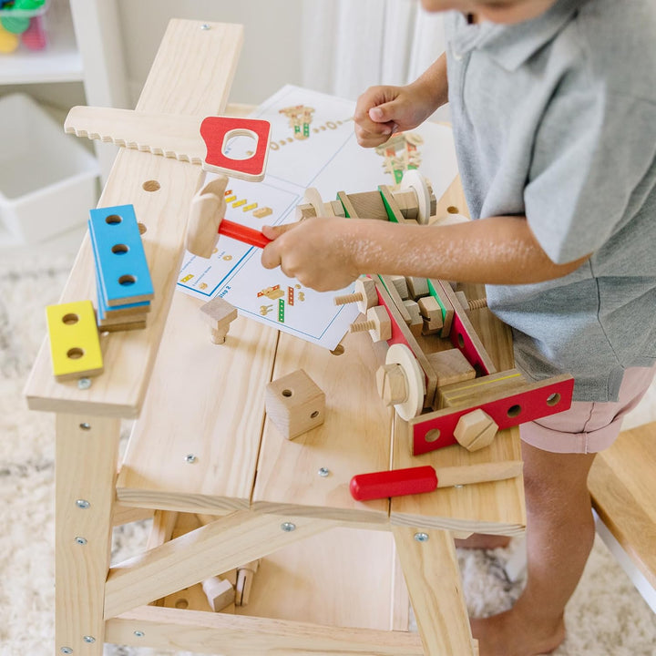 Melissa & Doug Werkbank aus Holz für grosse Projekte Standard Packaging, Standard Packaging