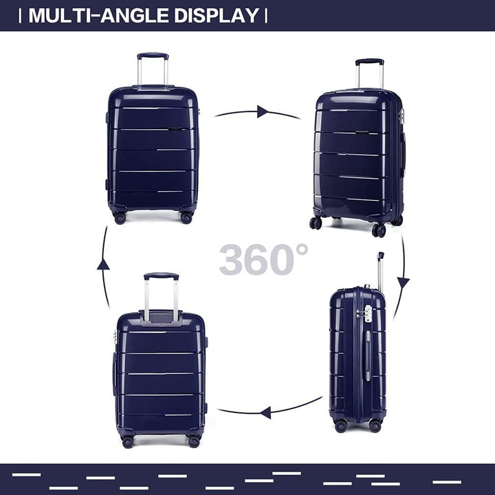 KONO Hartschalenkoffer Gross Leicht Koffer Trolley Reisekoffer mit 4 Rollen TSA Schloss und YKK Reis