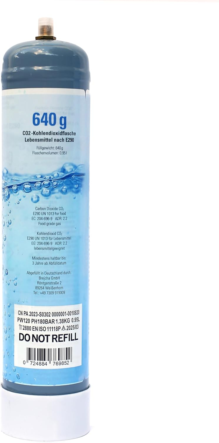 Kohlensäure 2X 640g Einwegflaschen mit Anschluss M11x1 für CO2 Wassersprudler