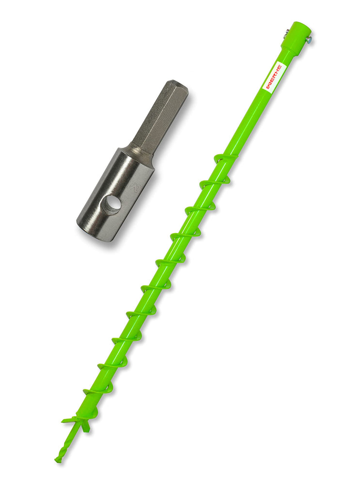 WERHE® Profi Bohrer VollStahl, Erdbohrer für bohrmaschine 40 mm extrem robust mit Hex Adapter - Pfah
