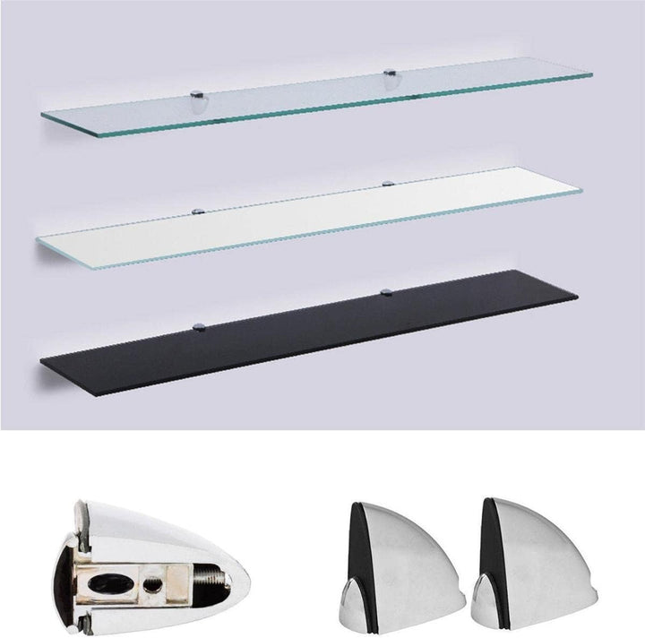 Euro Tische Glas Wandregal 30x18cm Badregal - Glas Regal für Badezimmer in verschiedenen Grössen - D