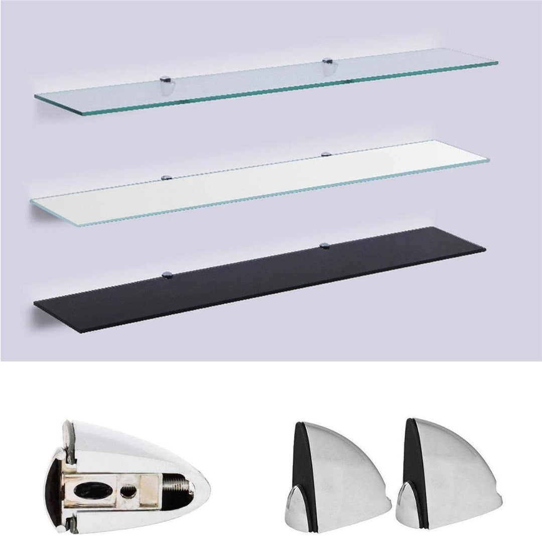Euro Tische Glas Wandregal 40x18x0,6cm Badregal - Glas Regal für Badezimmer in verschiedenen Grössen