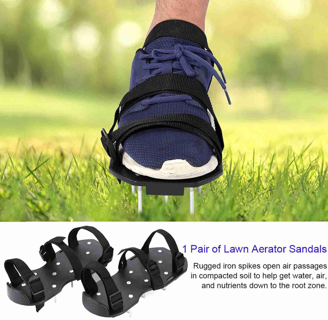 Rasenbelüftungsschuhschuhe mit Stachel Gartenschuhen Plastikschnalle Grasboden Losener Werkzeug