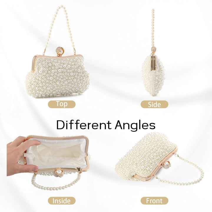 LHHMZ Perlen Clutch Taschen für Frauen Hochzeits Kristallperlen Abend Clutch Tasche Funkelnde Brauth