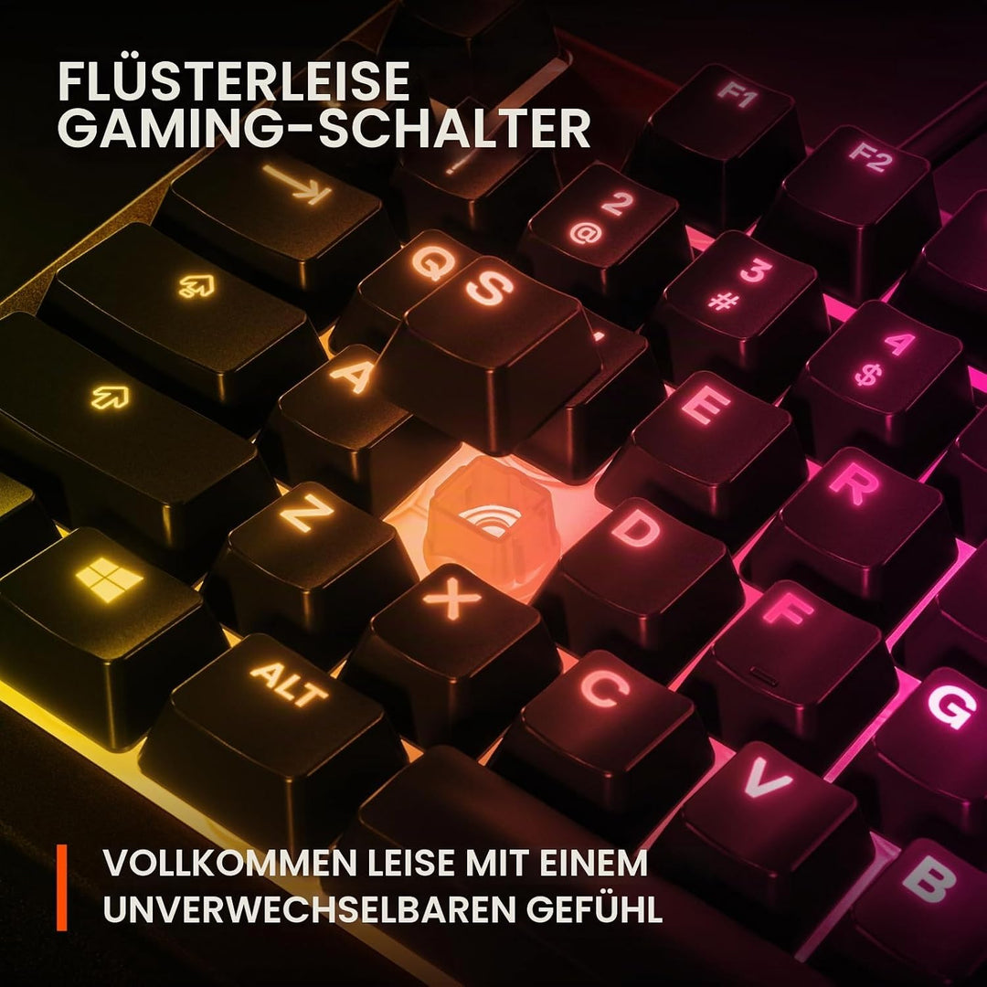 SteelSeries Apex 3 TKL RGB Gaming Tastatur - Tenkeyless Compact Formfaktor - 8-Zonen RGB Beleuchtung