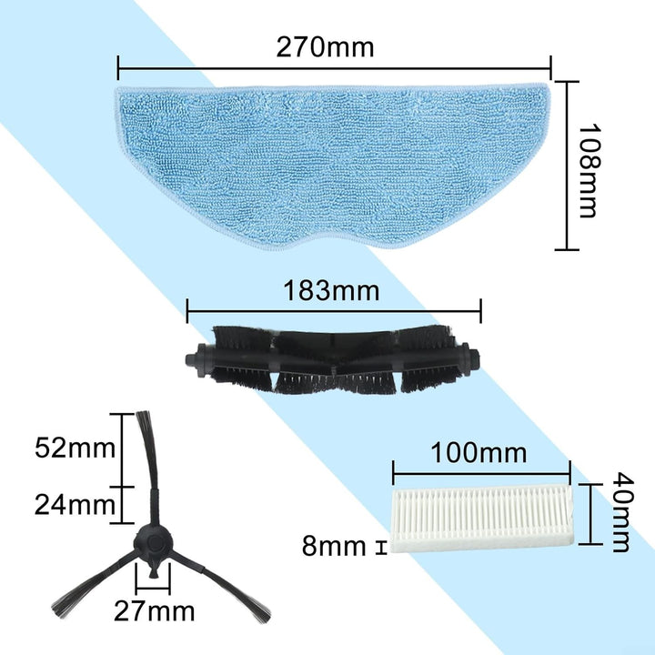 Für XPlorer Serie 75 S+ Ersatzteile Kit Rollenbürste, Wischtücher, Filter, Seitenbürsten
