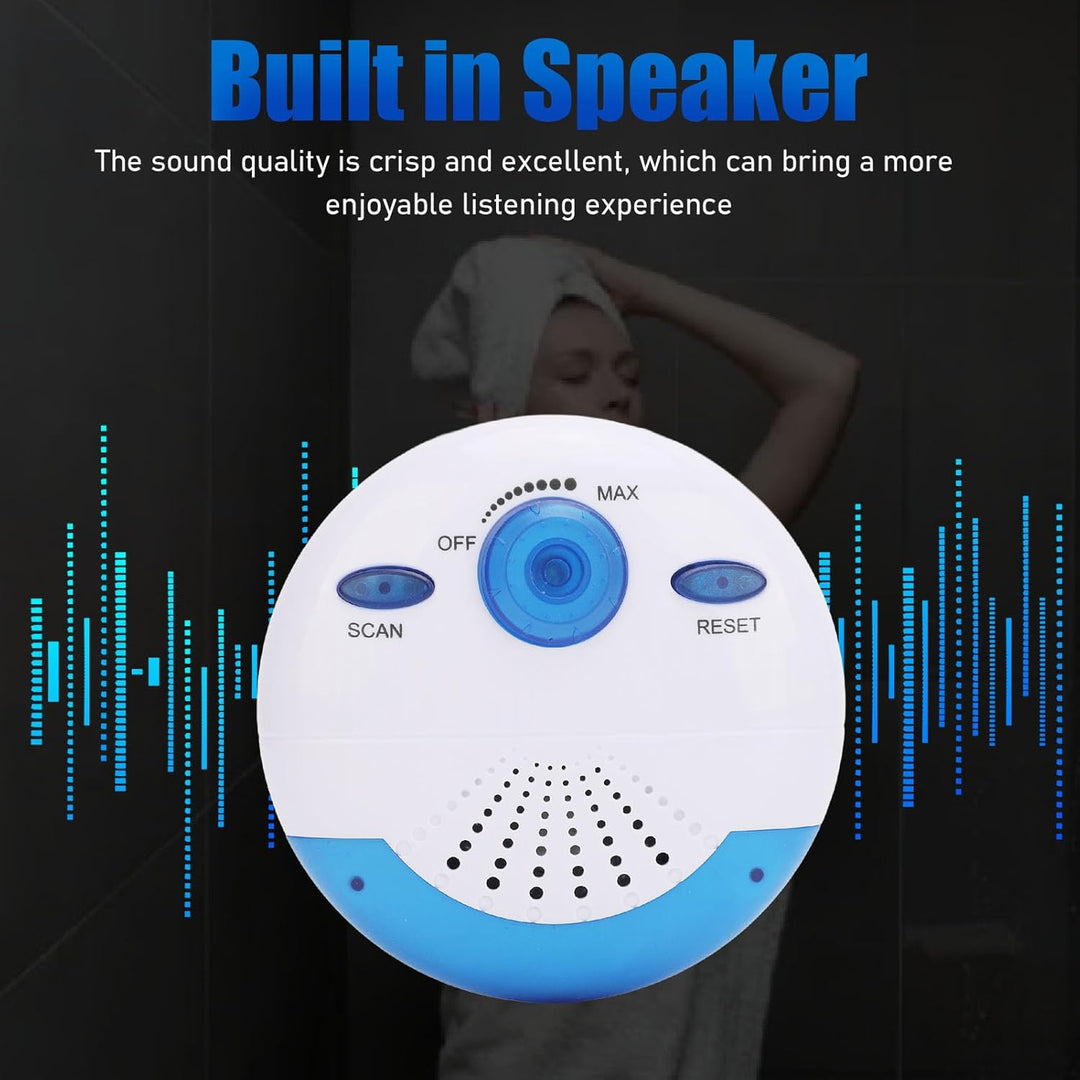 Wasserdichter IPX7 Lautsprecher, Tragbarer Duschlautsprecher mit 360°-Surround Sound, Duschradio Lau