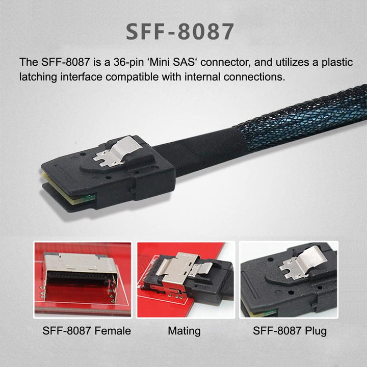 CY PCI-Express 4.0 Slimline SAS SFF-8654 auf Mini SAS SFF-8087 PCBA Buchse Adapter mit Halterung Red