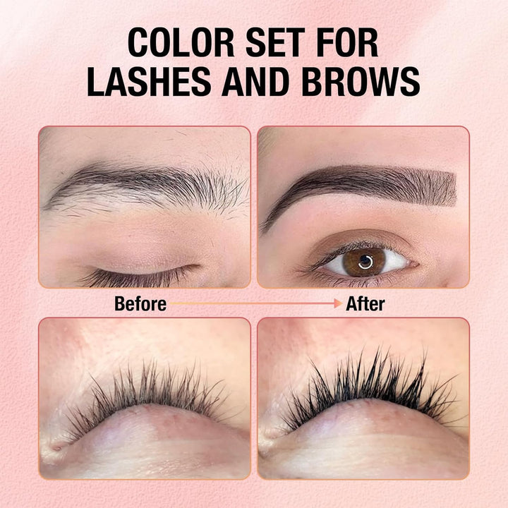 Wimpern Färben, Wimpernfarbe Schwarz, Augenbrauenfarbe, Langanhaltend Hält 4 Wochen Einfach anzuwend
