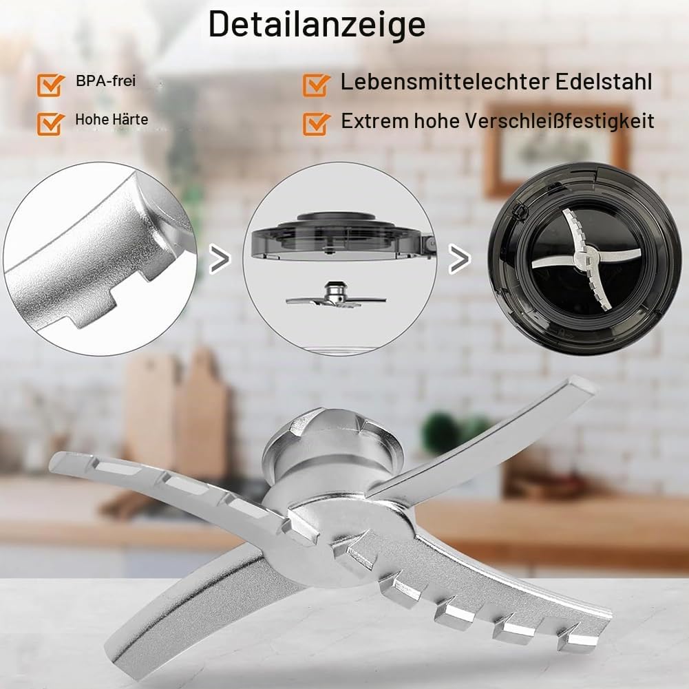 Ersatzklinge Kompatibel mit Ninja CREAMi Deluxe NC501EU NC502EU Eismaschine, Paddel Klinge Ersatztei