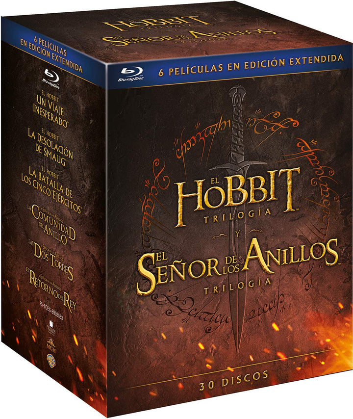 El Hobbit Trilogía - El Señor de los Anillos Trilogía [30 discos], Blu-ray