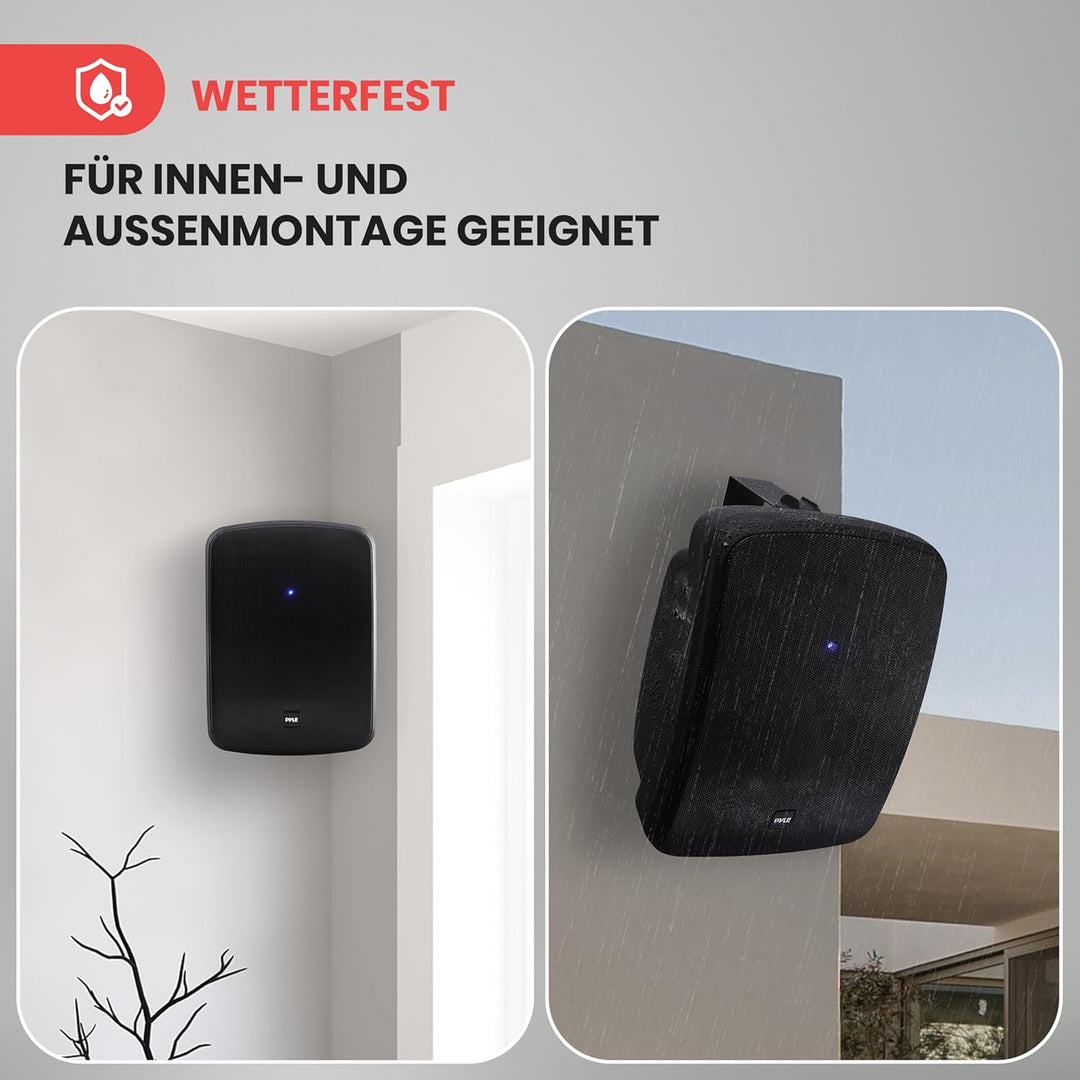 Pyle Outdoor wasserdichte Bluetooth-Lautsprecher – 5,25" (13,34 cm) 2-Wege-Wandlautsprecher (Paar),
