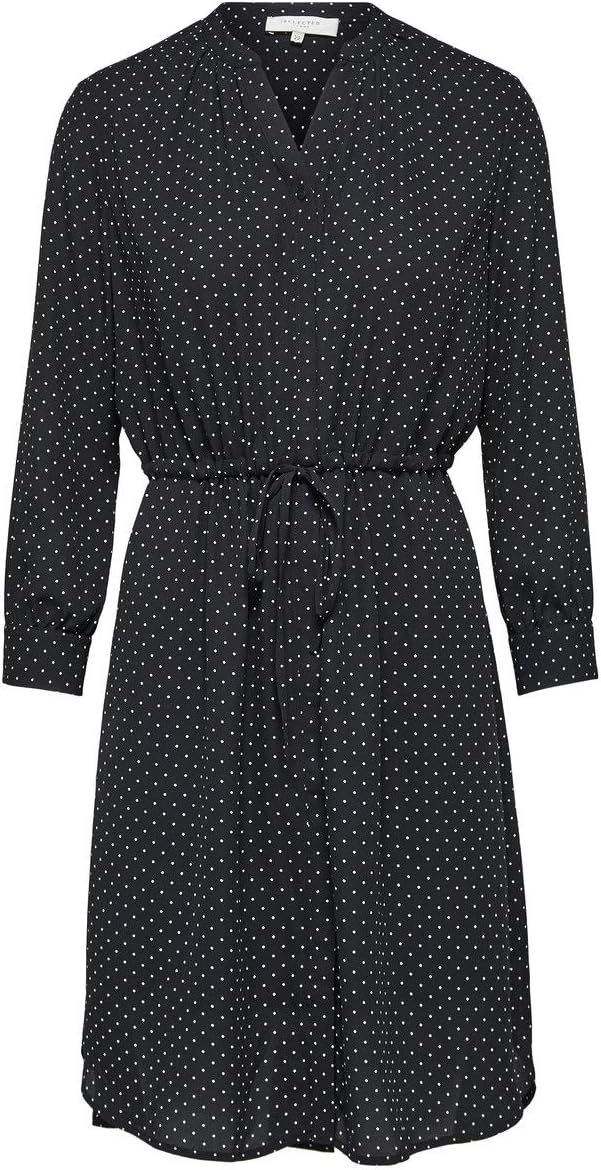 NAME IT Damen Slfdamina 7/8 Aop Dress B Noos, 34 Black/Aop:flower Aop