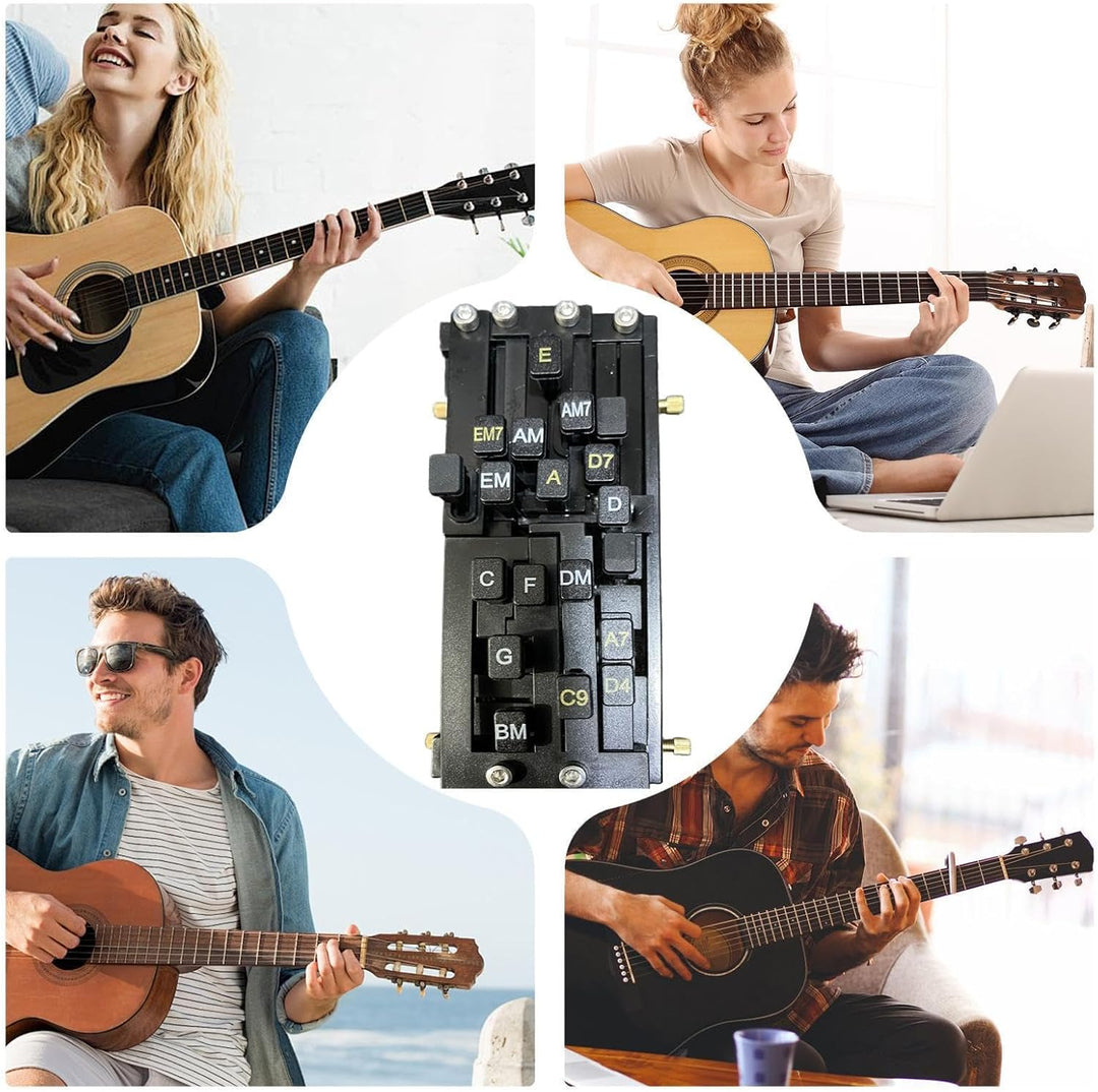 Gitarren-Akkordpresser, Gitarren-Akkord-Trainer für Anfänger, Akkord-Lernsystem, Gitarren-Lernwerkze