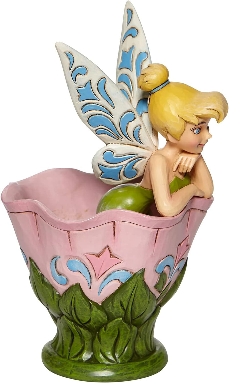 ENESCO Traditions Tinker Bell sitzen in einem Blumen-Figurine 6008076 Rose One Size