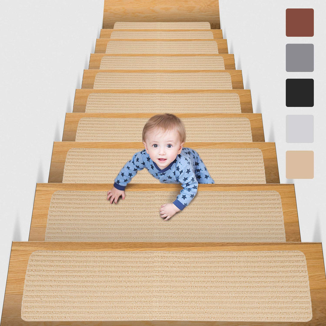 MBIGM 15er Set Stufenmatten 20 cm X 65 cm Treppenteppich Selbstklebend Sicherheit Stufenteppich für
