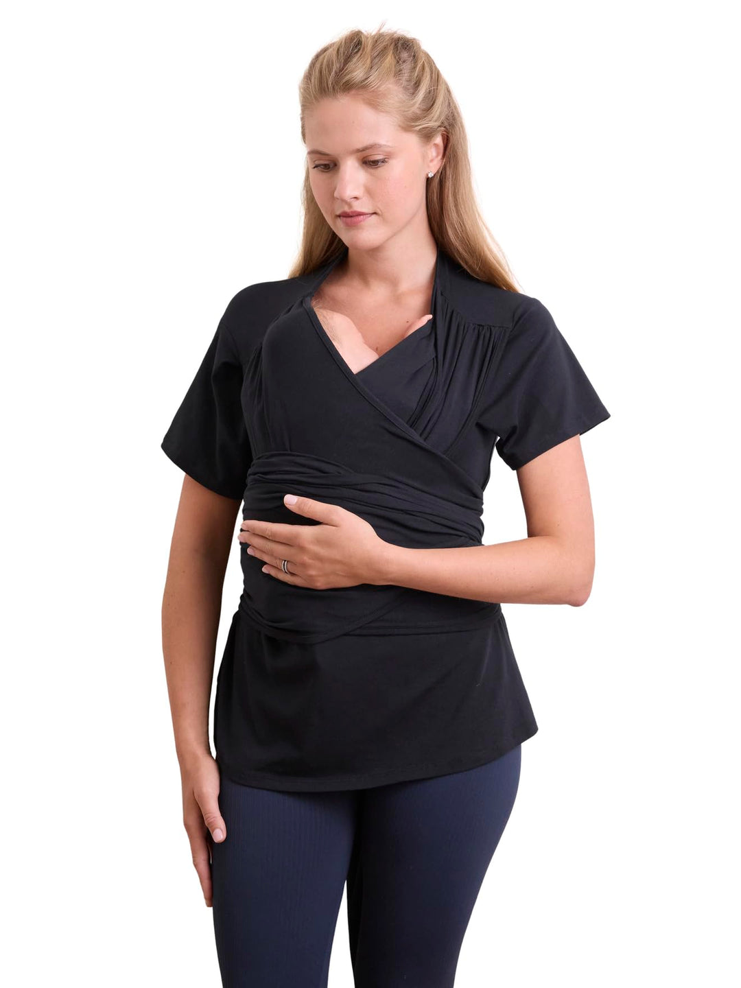 Vertbaudet Eltern-Trageshirt, Bio-Baumwolle L Schwarz, L Schwarz
