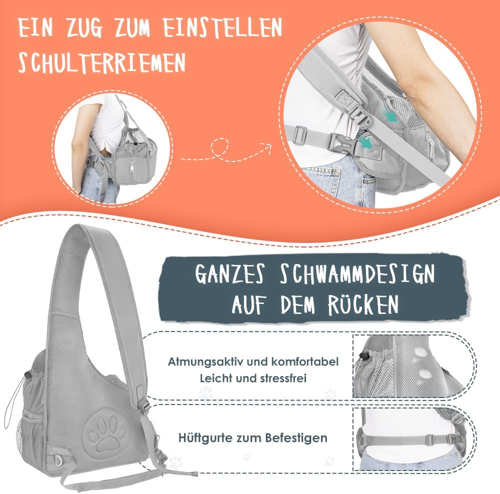 Eyein Hundefreundlich Tragetücher Hunde, Hände frei Reisetasche für kleine Haustiere mit verstellbar