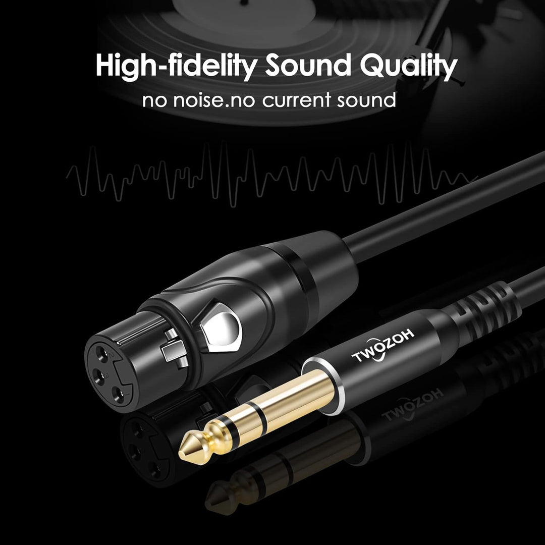 Twozoh XLR Buchse auf Klinke 6,35 mm(1/4") TRS Kabel 5M, Stereo XLR auf Klinke 6,3 Symmetrisch (Prof
