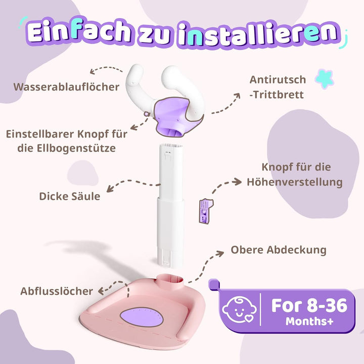 COOSEYA Baby Badewanne Stand – Einstellbarer Baby-Duschständer mit AntiRutsch-Basis, Hug Badeturm fü