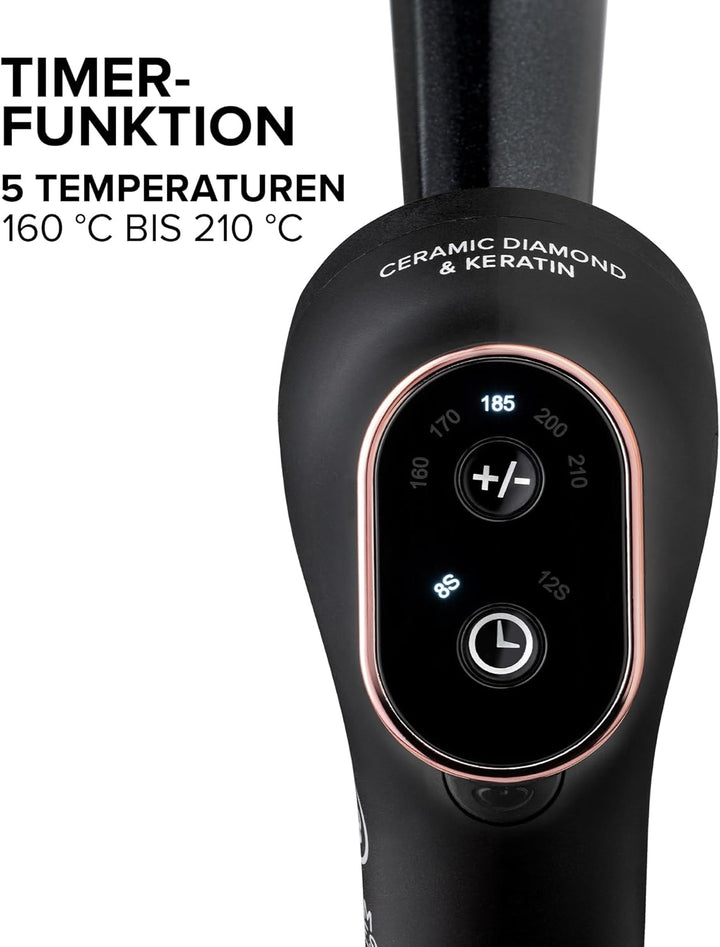 Bellissima Glam Waves, Lockenstab, konische Form, Display, 5 Temperaturen, Diamon-Keramik- und Kerat