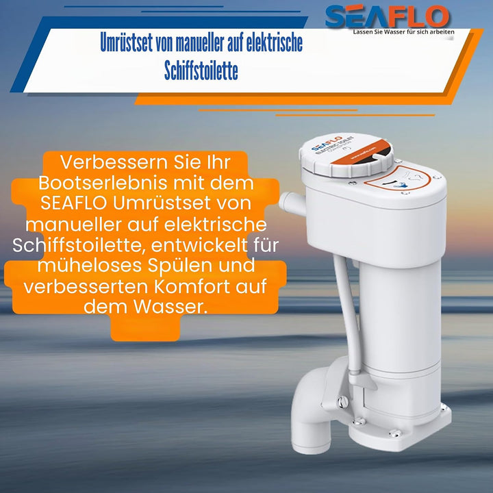 Seaflo Manuell auf elektrische Marine WC-Umrüstsatz, Weiss, SFMTP1-02 12 V, 12 V