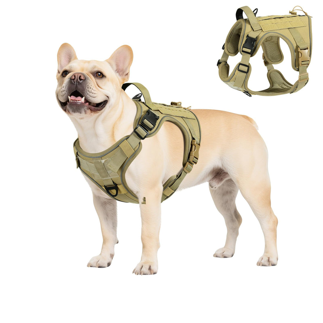 Taktisch Hundegeschirr, Einfach Kontrolle & Anti Zug Hundegeschirr mit Molle Panel und Reflektierend